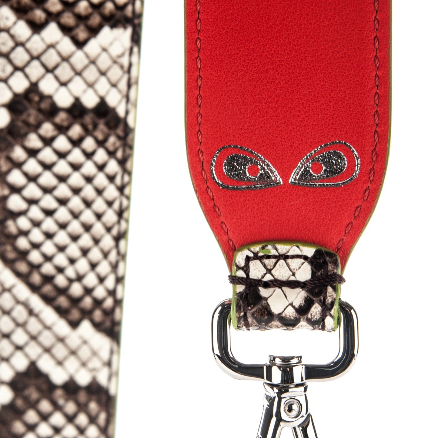 Shiny Python Vitello Dolce Strap You White Papavero