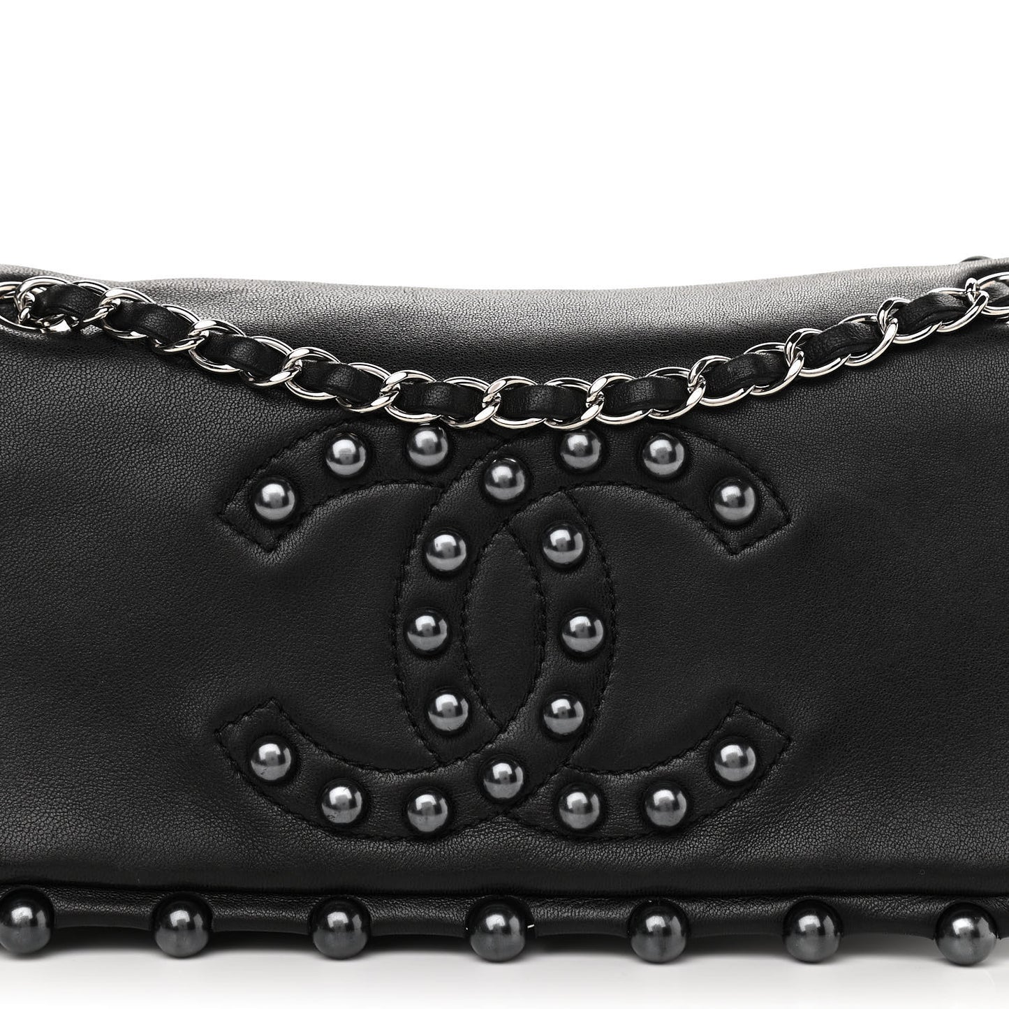 Lambskin Pearl Obsession Flap Black