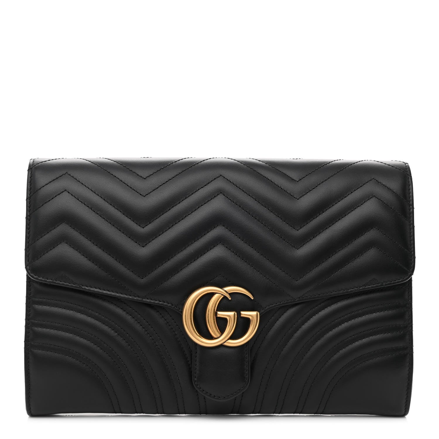 Gucci Calfskin Matelasse GG Marmont Clutch Black 1 of 11