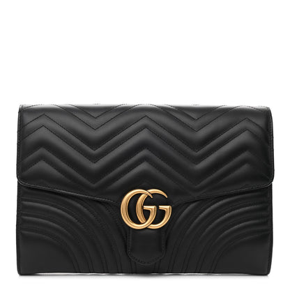 Gucci Calfskin Matelasse GG Marmont Clutch Black 1 of 11