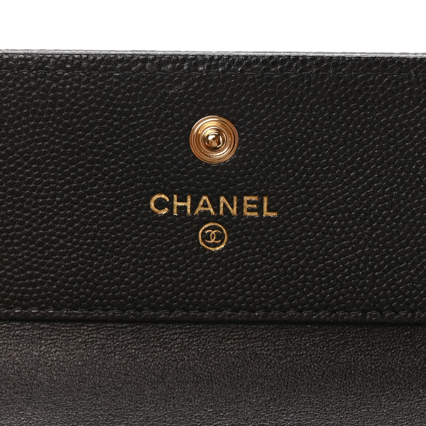 Caviar Quilted Compact Boy Wallet Black