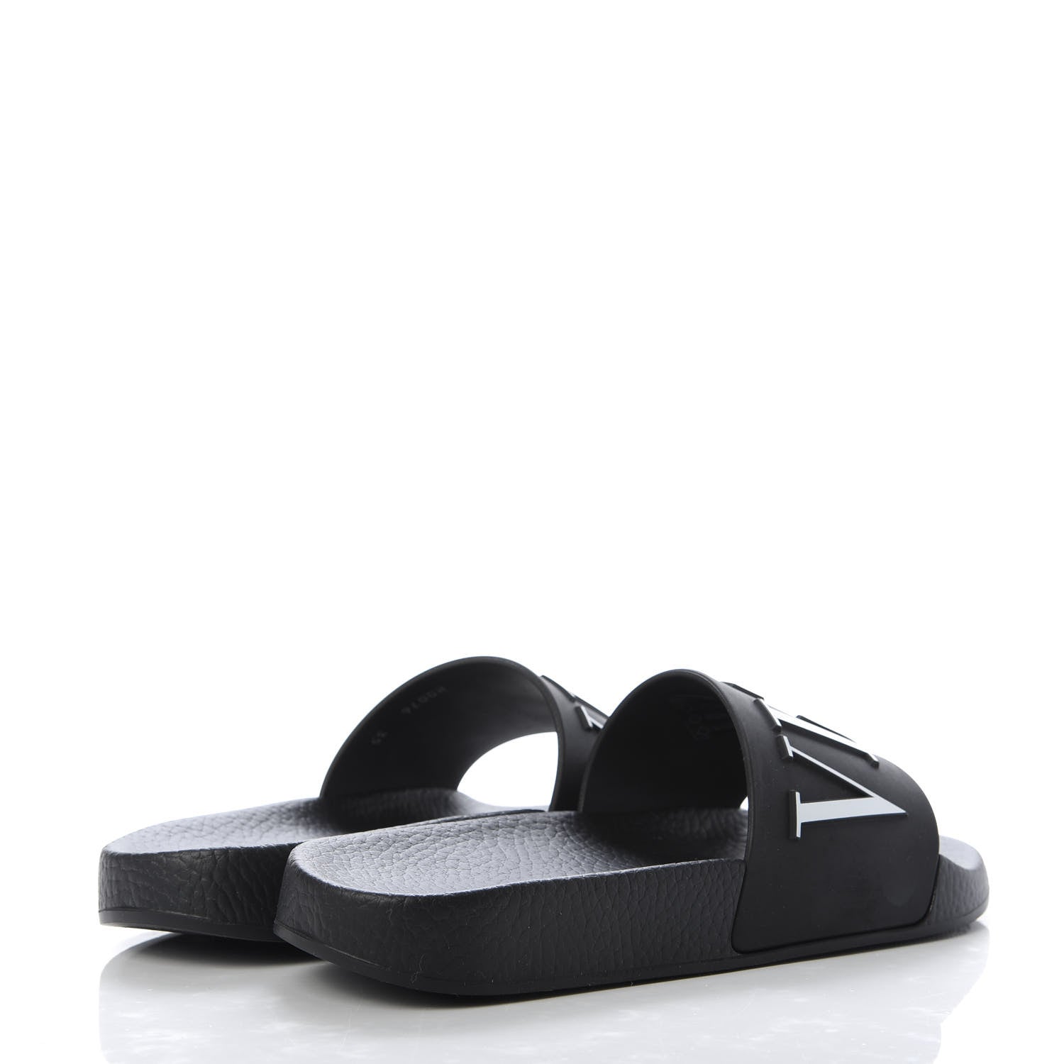 Valentino Garavani Rubber VLTN Pool Slide Sandals 35 Black 4 of 9