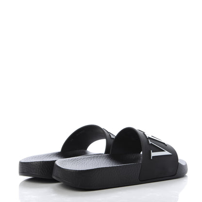 Valentino Garavani Rubber VLTN Pool Slide Sandals 35 Black 4 of 9