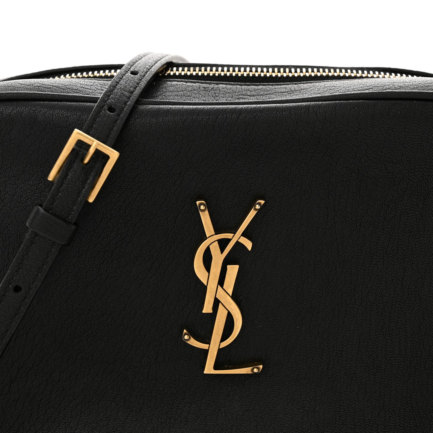 Grained Lambskin Monogram Lou Camera Bag Black