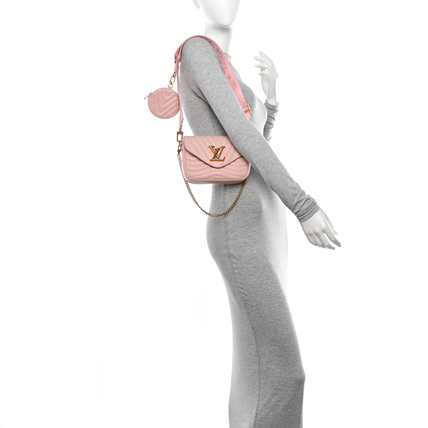 Calfskin New Wave Multi Pochette Rose Ballerine
