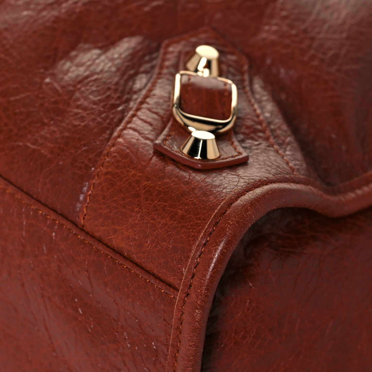 Agneau Classic Gold Hardware City Marron Cognac