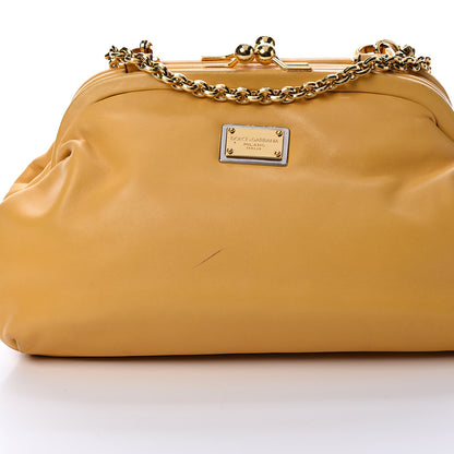 Dolce & Gabbana Calfskin Kiss Lock Frame Chain Bag Yellow 8 of 16