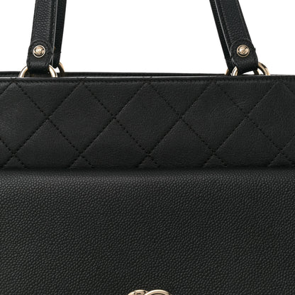 Chanel Sheepskin Caviar Quilted Large Shopping Tote Black 8 of 10