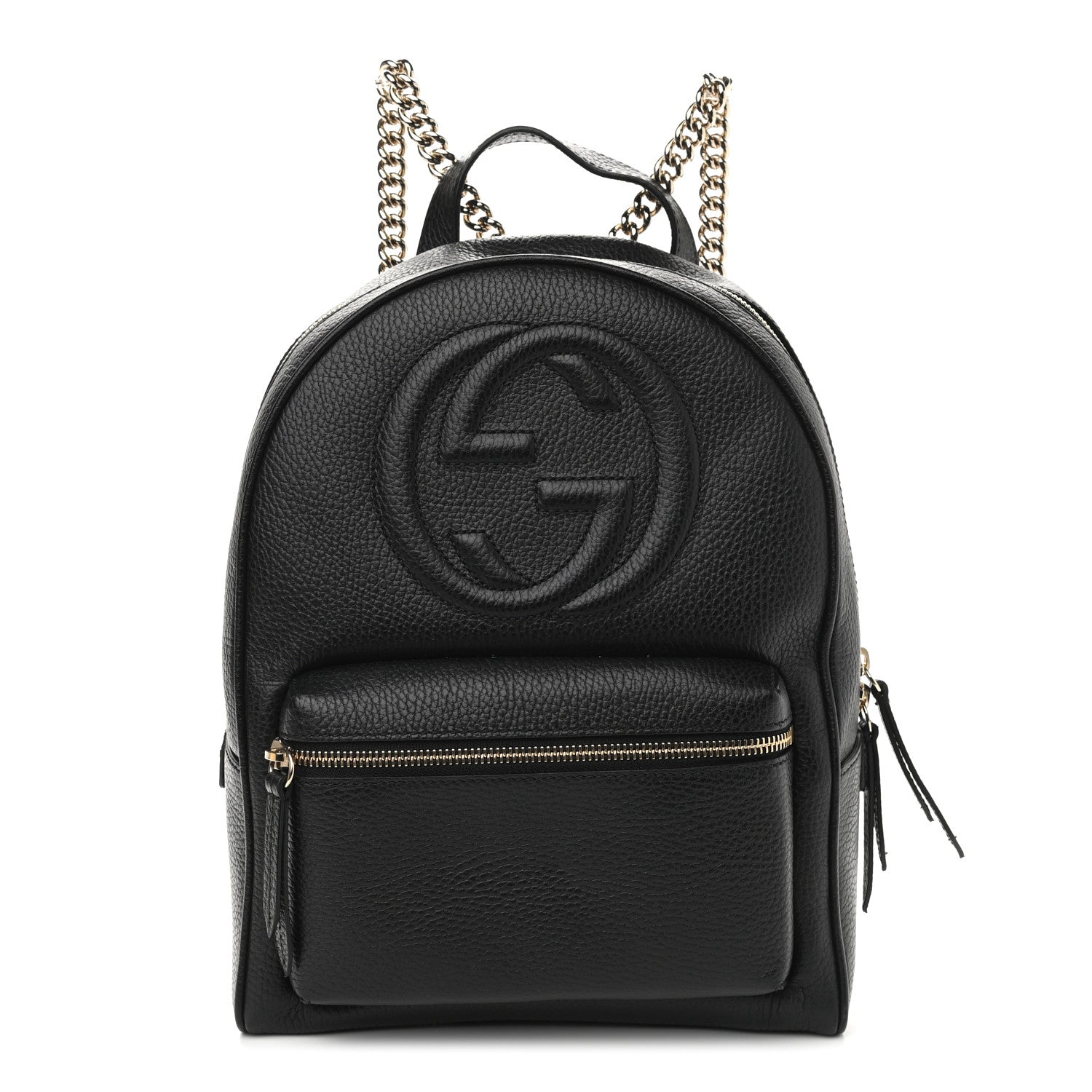 Gucci Pebbled Calfskin Soho Chain Backpack Black 1 of 10