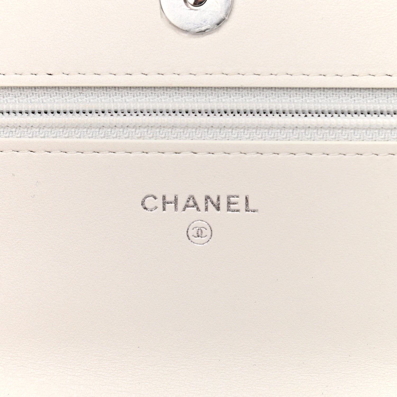 Chanel Glossy Calfskin Quilted Chanel 19 Wallet On Chain WOC White Black 6 of 12