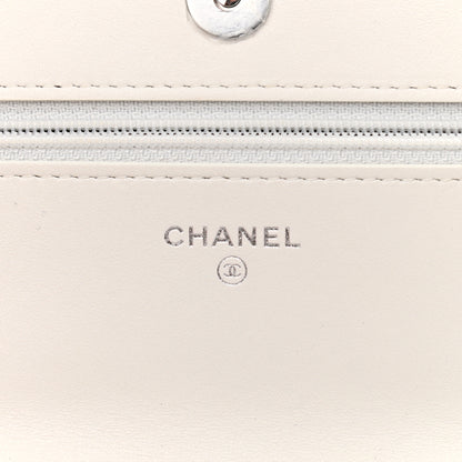 Chanel Glossy Calfskin Quilted Chanel 19 Wallet On Chain WOC White Black 6 of 12