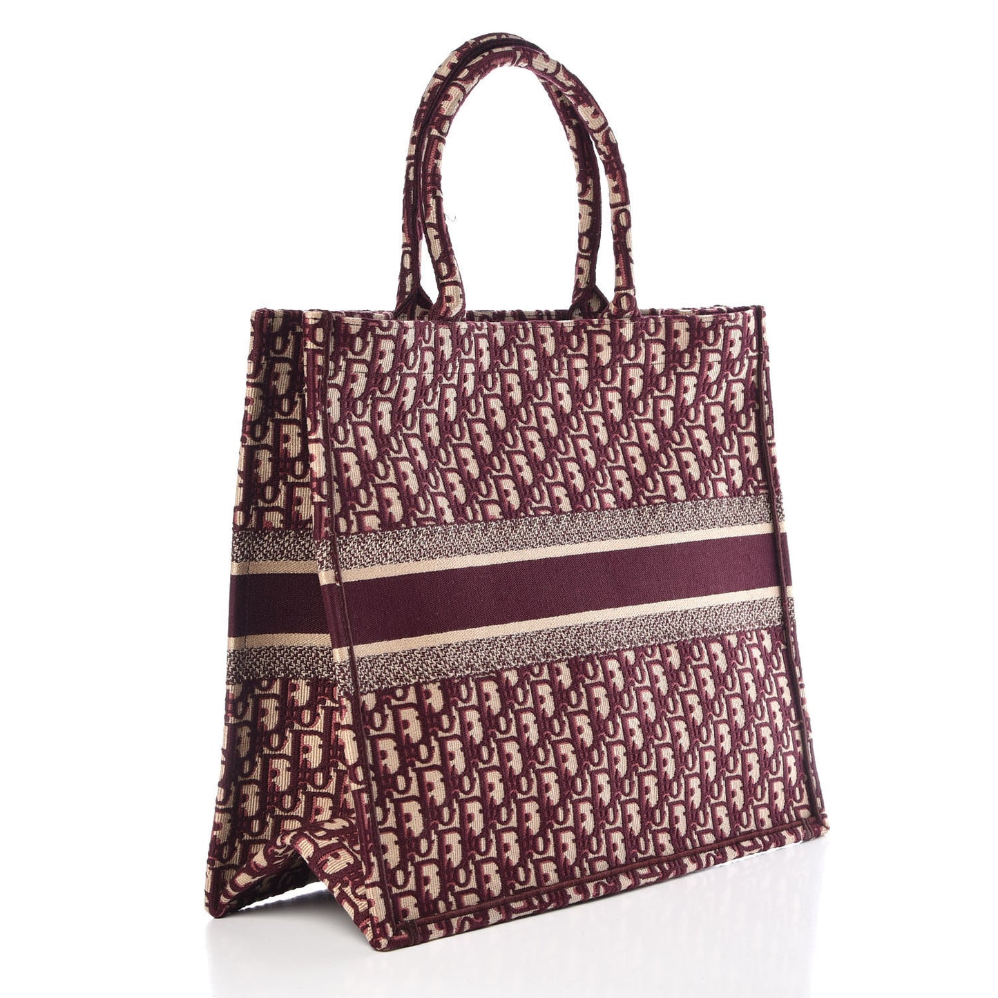 Oblique Large Book Tote Burgundy Multicolor