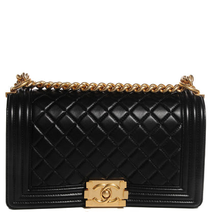Chanel Lambskin Quilted Medium Boy Flap Black 1 of 9