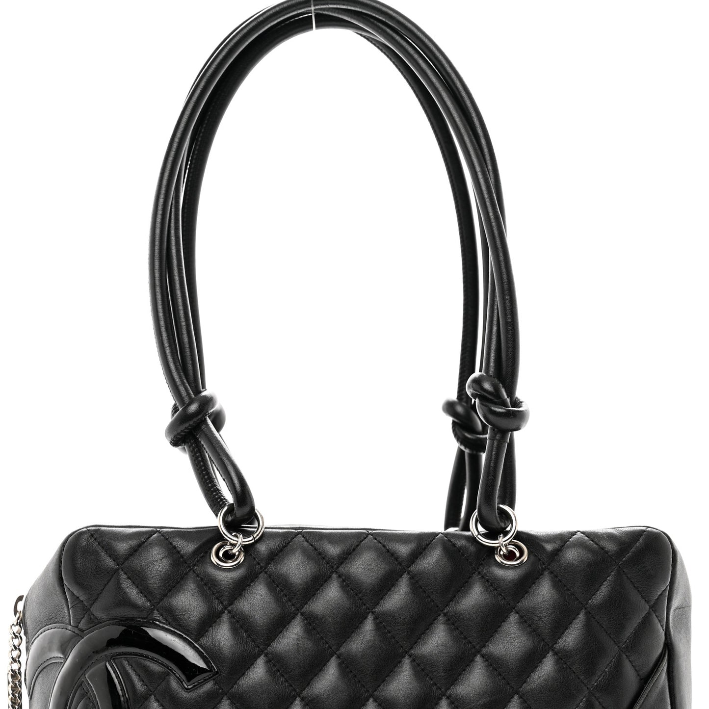 Calfskin Quilted Large Cambon Bowler Black