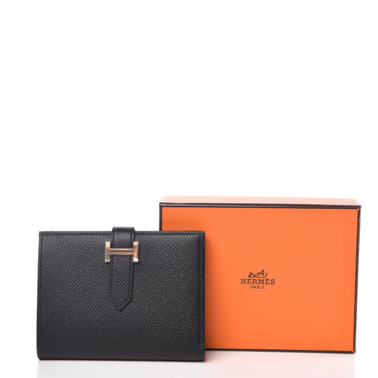 Hermes Epsom Bearn Compact Wallet Black 8 of 8