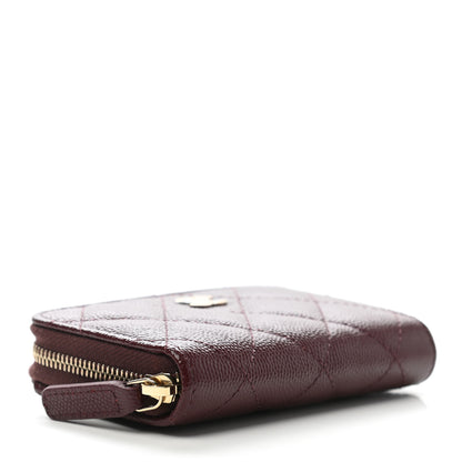 Chanel Caviar Quilted Zip Around Coin Purse Burgundy 4 of 7