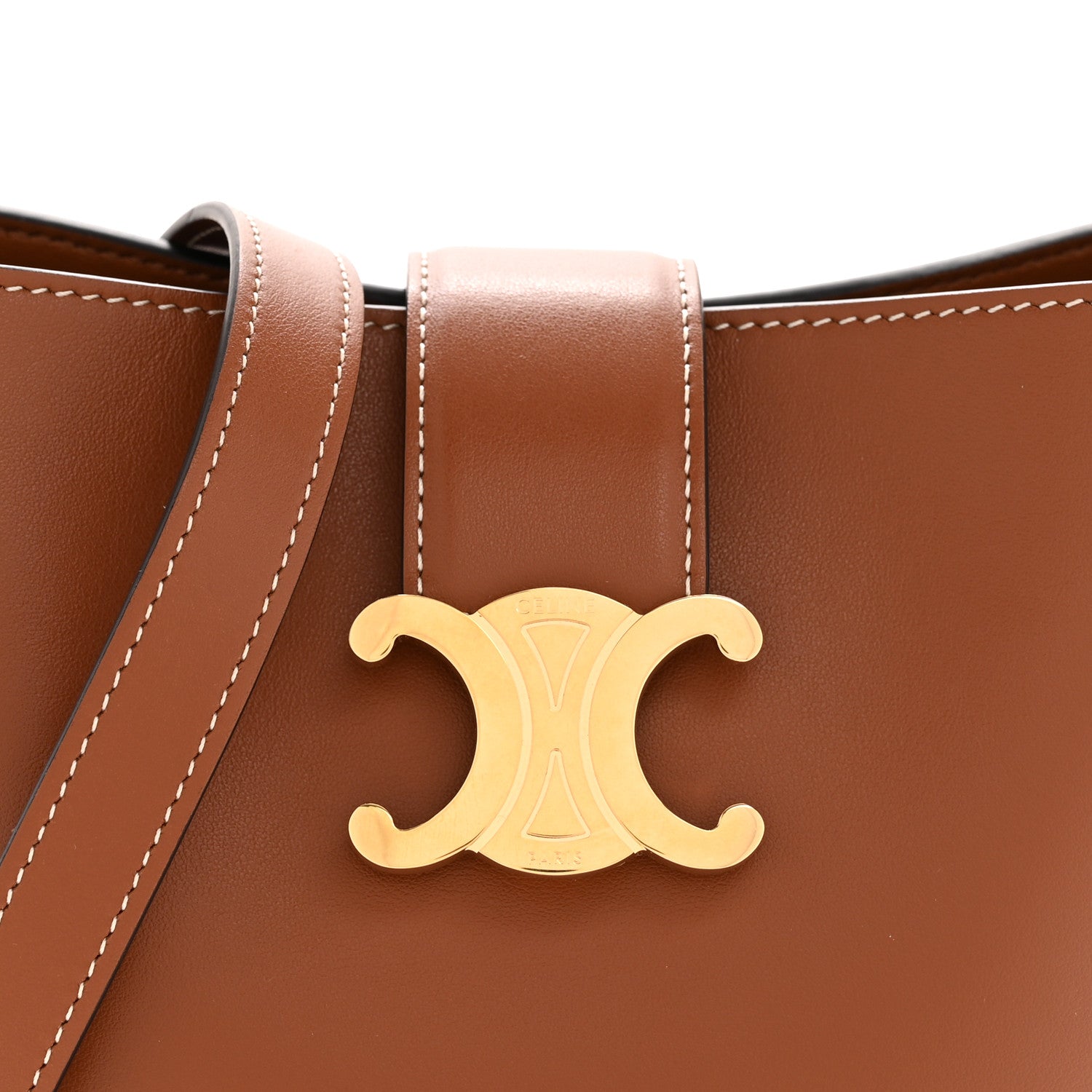 Celine Smooth Calfskin Triomphe Small Louise Bag Tan 9 of 12
