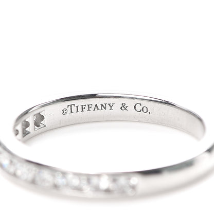 Tiffany Platinum Diamond 3mm Half Circle Wedding Band Ring 52 6 4 of 6