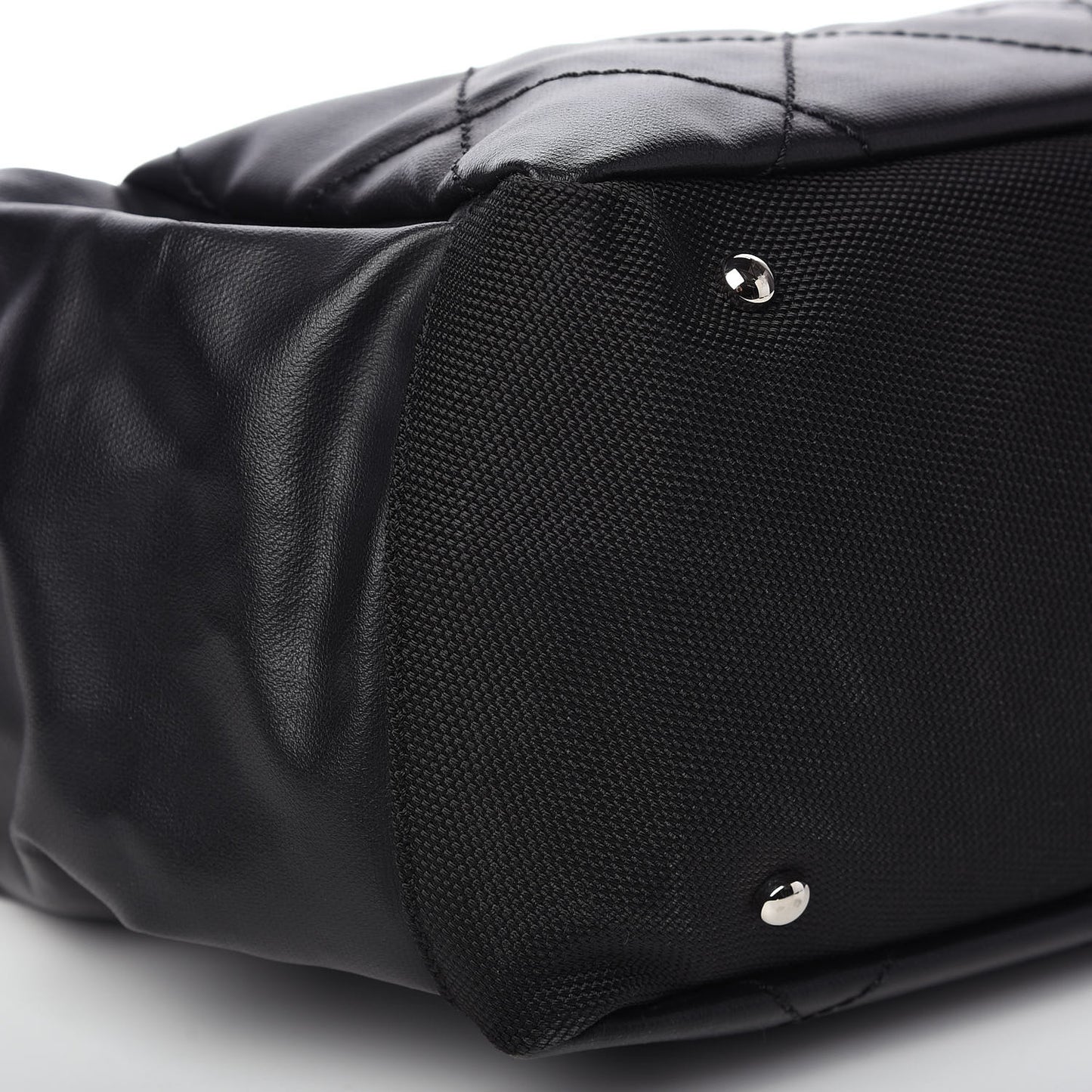 Coated Canvas Quilted Large Paris Biarritz Tote Black