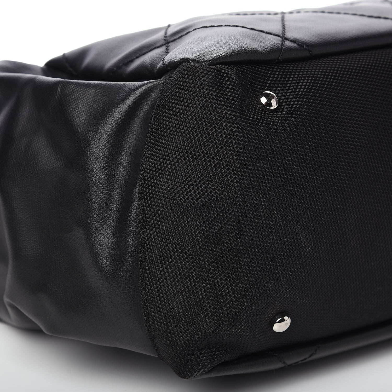 Chanel Coated Canvas Quilted Large Paris Biarritz Tote Black 7 of 10