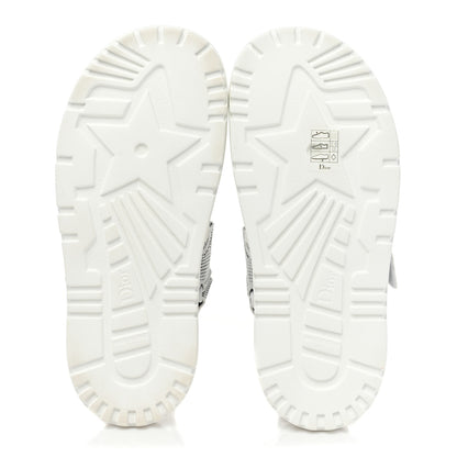 Christian Dior Technical Knit Jute Dioract 10mm Sandals 38 White Black 5 of 10