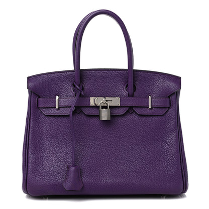 Hermes Taurillon Clemence Birkin 30 Ultraviolet 1 of 13