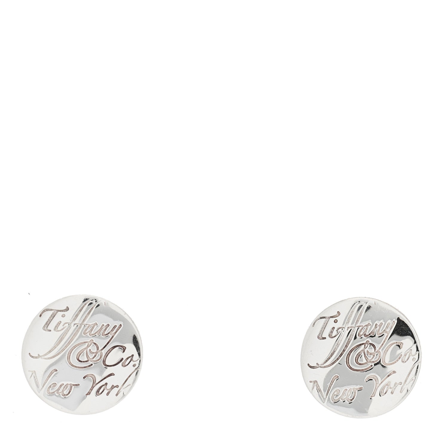 Tiffany Sterling Silver Notes Round Earrings 1 of 4