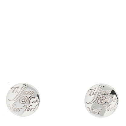Tiffany Sterling Silver Notes Round Earrings 1 of 4