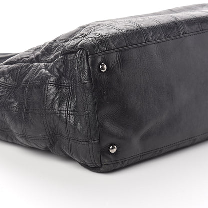 Chanel Lambskin Square Stitched Lax Shopping Tote Black 9 of 14