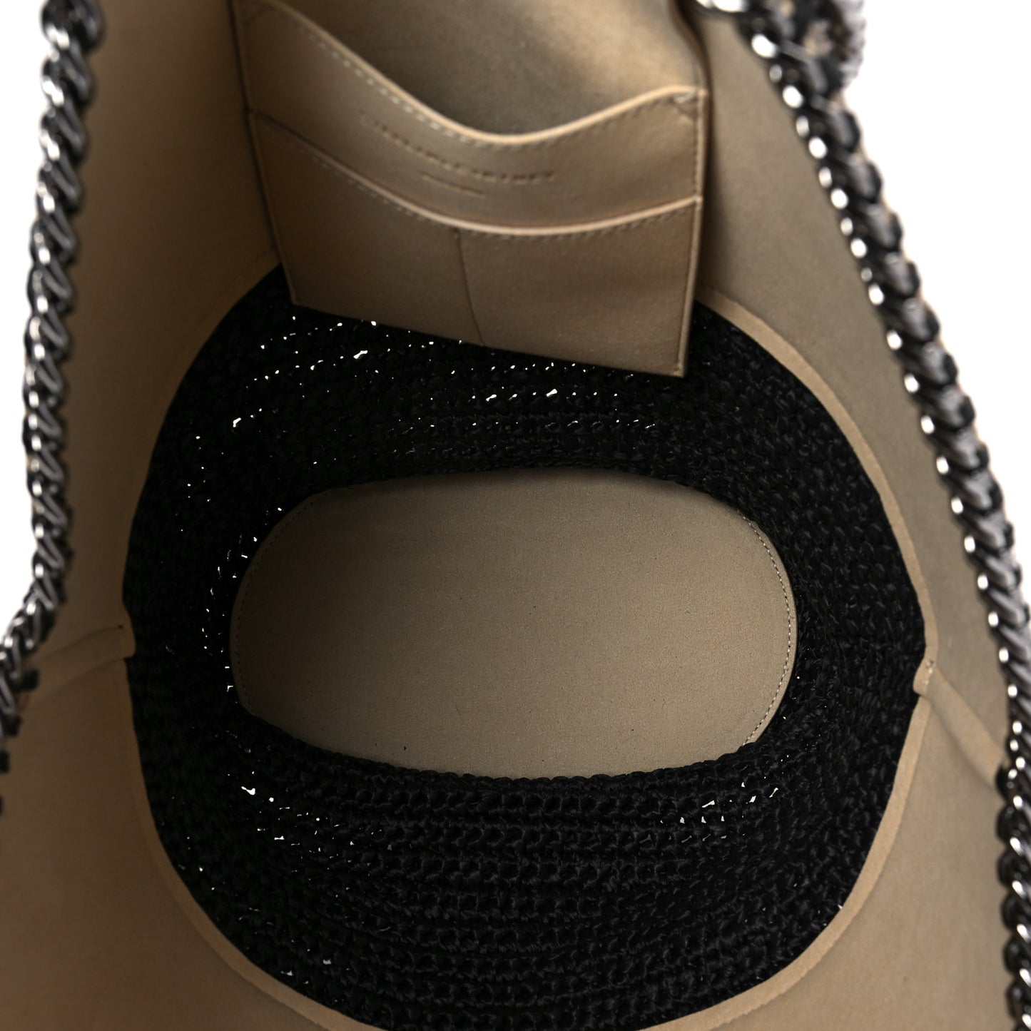 Raffia Large Striped Falabella Tote Bag Black