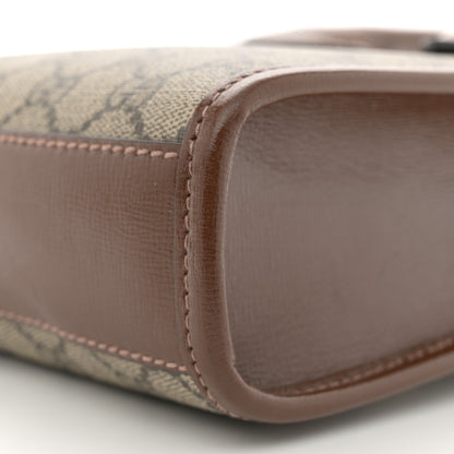 Gucci GG Supreme Monogram Azalea Calfskin Mini Retro Interlocking G Tote Bag Beige Ebony Brown Sugar 10 of 12