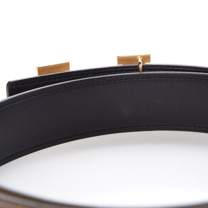 Hermes Epsom Swift 32mm Striee H Belt 85 Etoupe Black 8 of 10