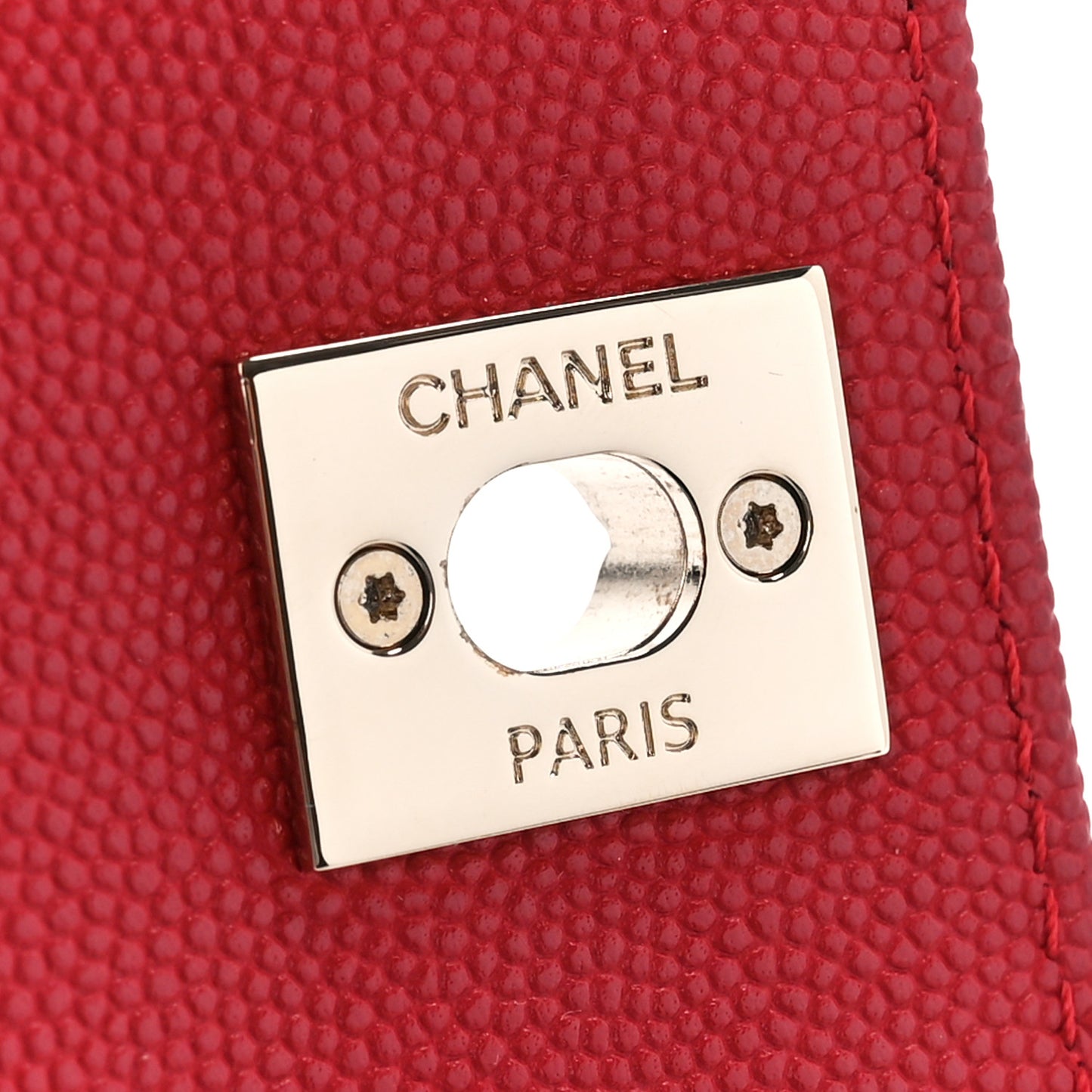 Caviar Quilted Lizard Embossed Extra Mini Coco Handle Flap Red
