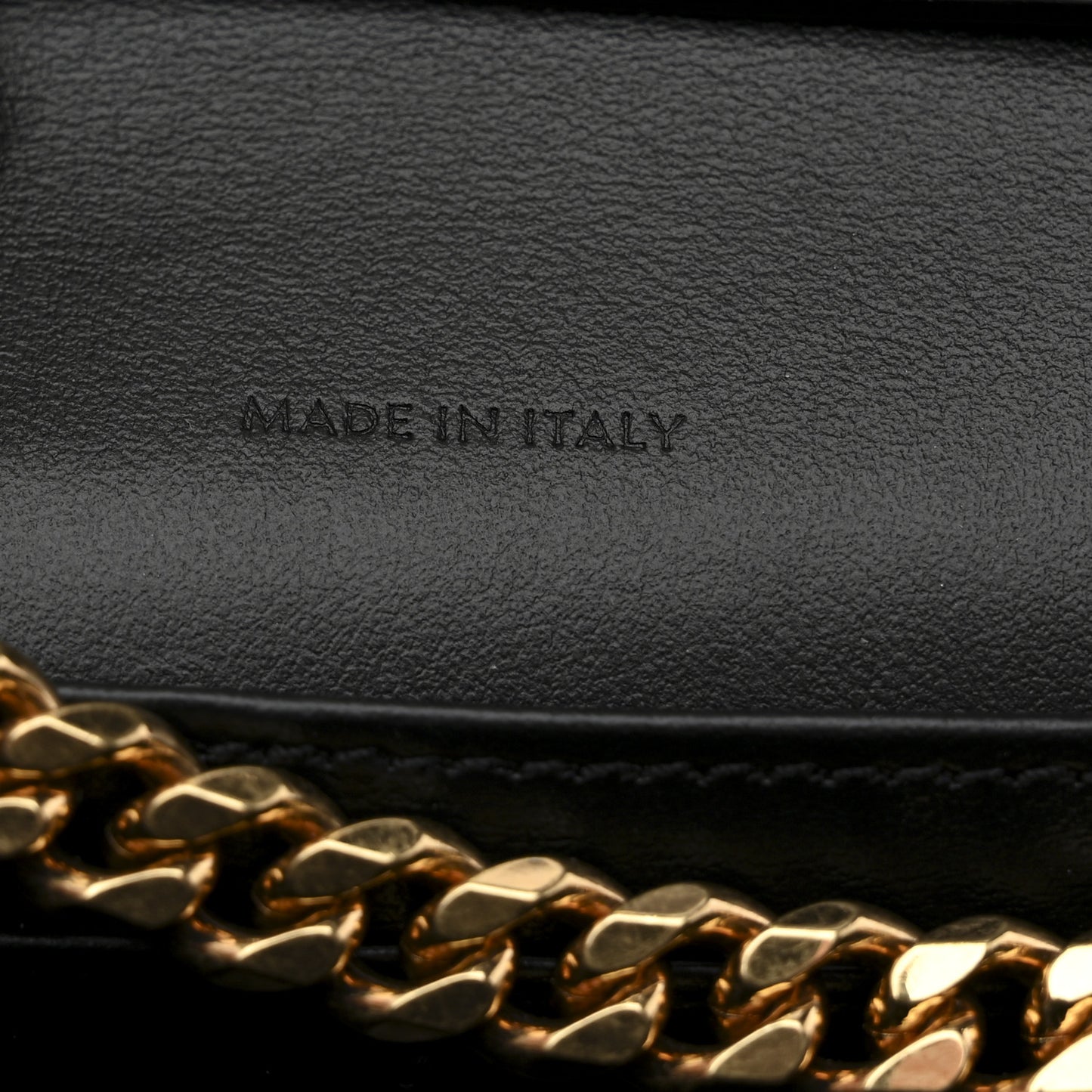 Shiny Calfskin Triomphe Margo Wallet on Chain Black