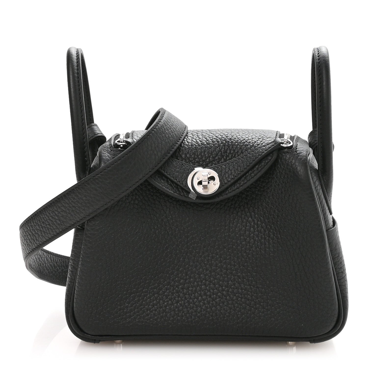 Hermes Taurillon Clemence Mini Lindy 20 Black 1 of 11