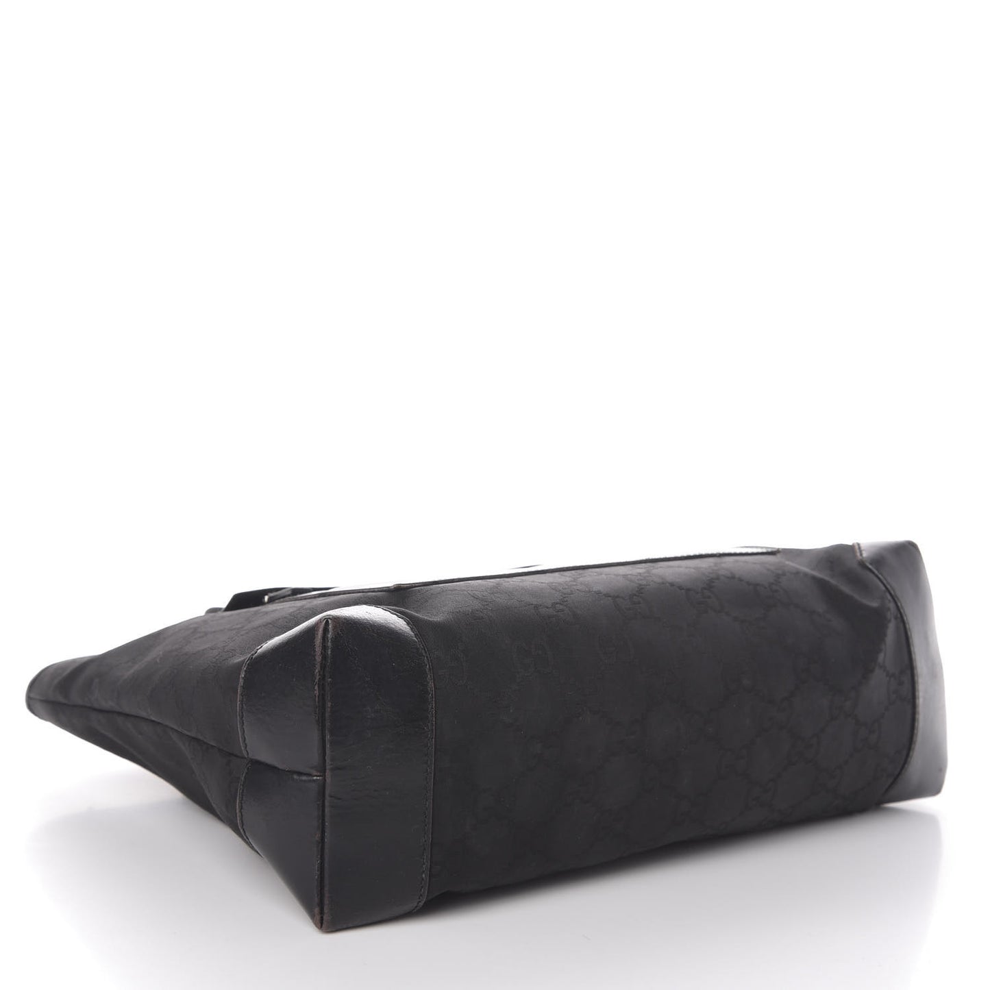 Nylon Monogram Calfskin Large Tote Bag Black
