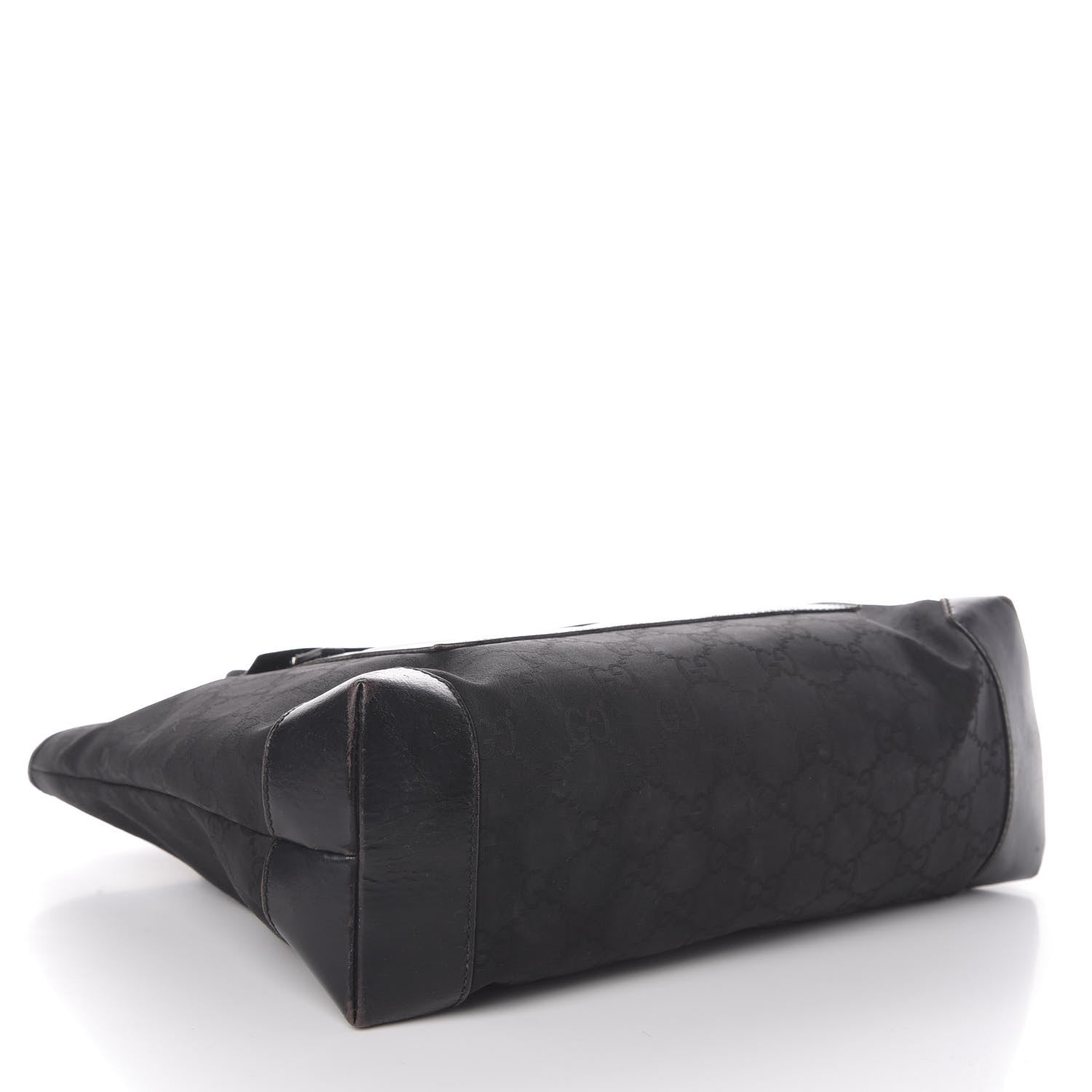 Gucci Nylon Monogram Calfskin Large Tote Bag Black 4 of 9