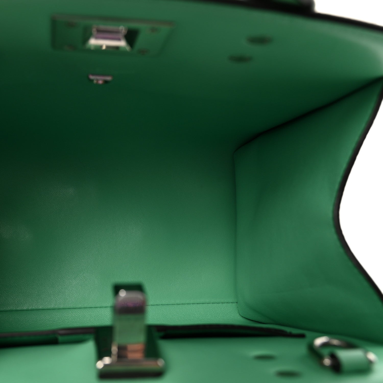 Salvatore Ferragamo Hammered Calfskin Small The Studio Box Bag Fresh Mint 5 of 9