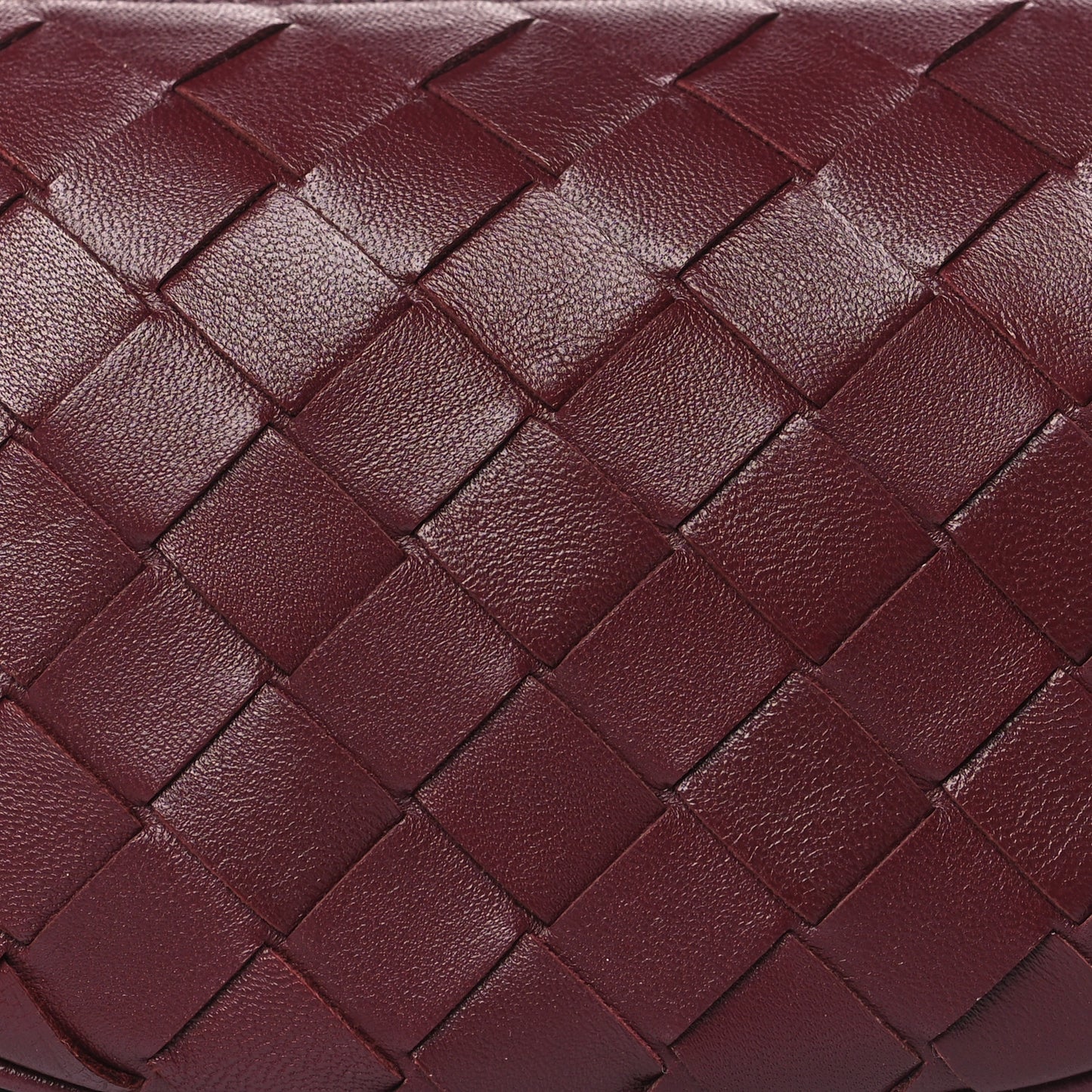 Nappa Intrecciato Half Moon Pouch On Strap Barolo