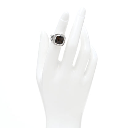David Yurman Sterling Silver Diamond Smoky Quartz 11mm Albion Ring 49 5 2 of 4