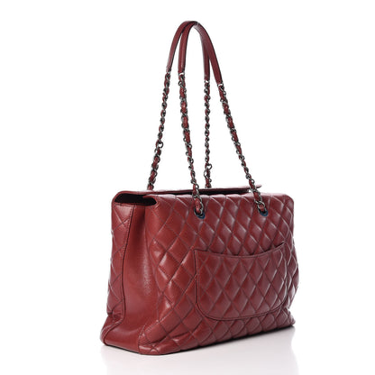 Chanel Caviar Quilted City Shopping Tote Dark Red 3 of 16