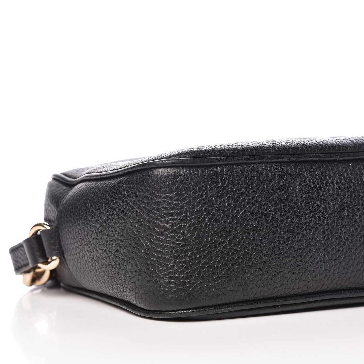 Pebbled Calfskin Small Soho Disco Bag Black