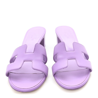 Hermes Calfskin Oasis Sandals 36.5 Violet 3 of 10