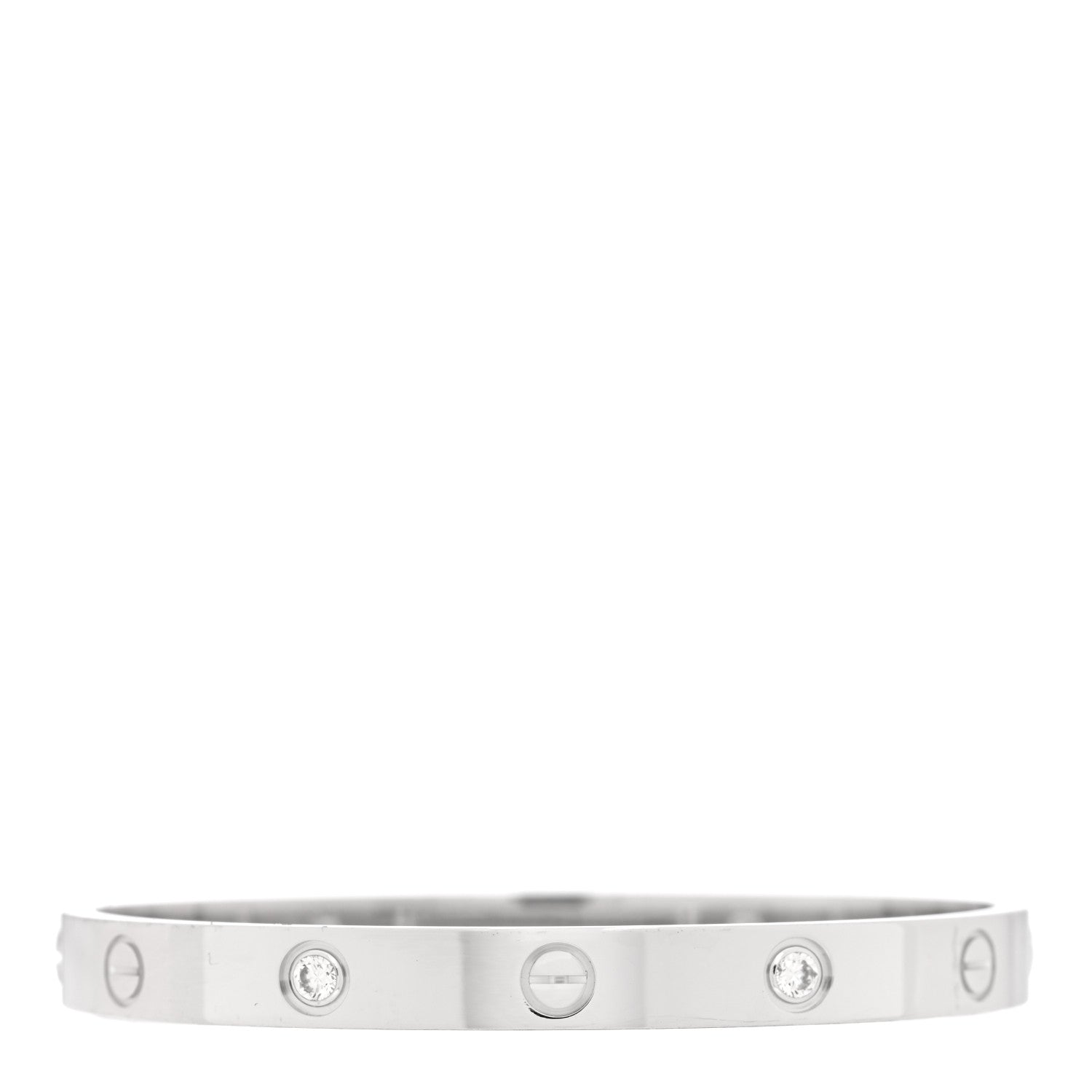 Cartier 18K White Gold 4 Diamond LOVE Bracelet 2 of 8