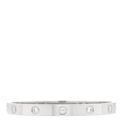 Cartier 18K White Gold 4 Diamond LOVE Bracelet 2 of 8