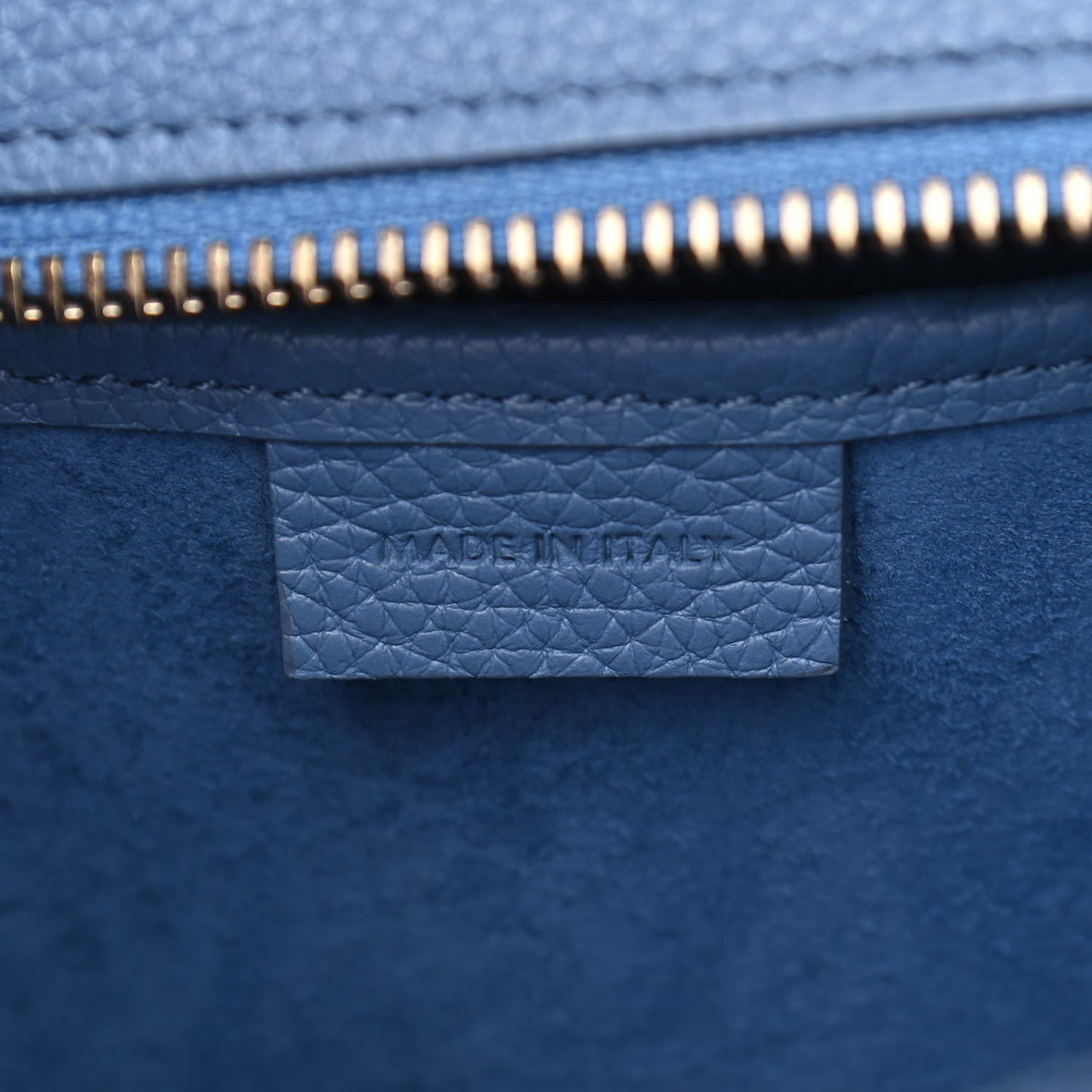 Drummed Calfskin Nano Luggage Blue