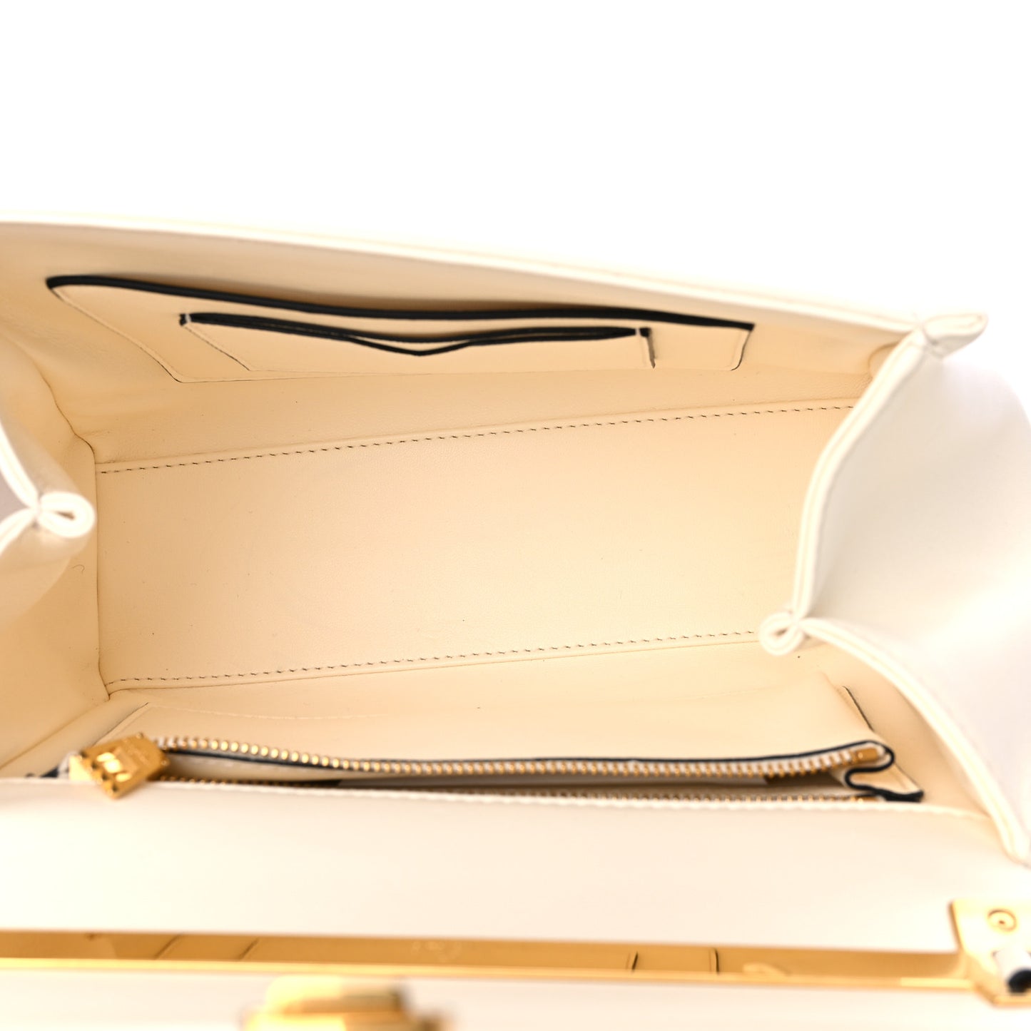Nappa Small One Stud Top Handle Bag Ivory