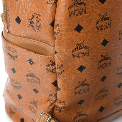 MCM Visetos Studded Medium Dual Stark Backpack Cognac 8 of 10