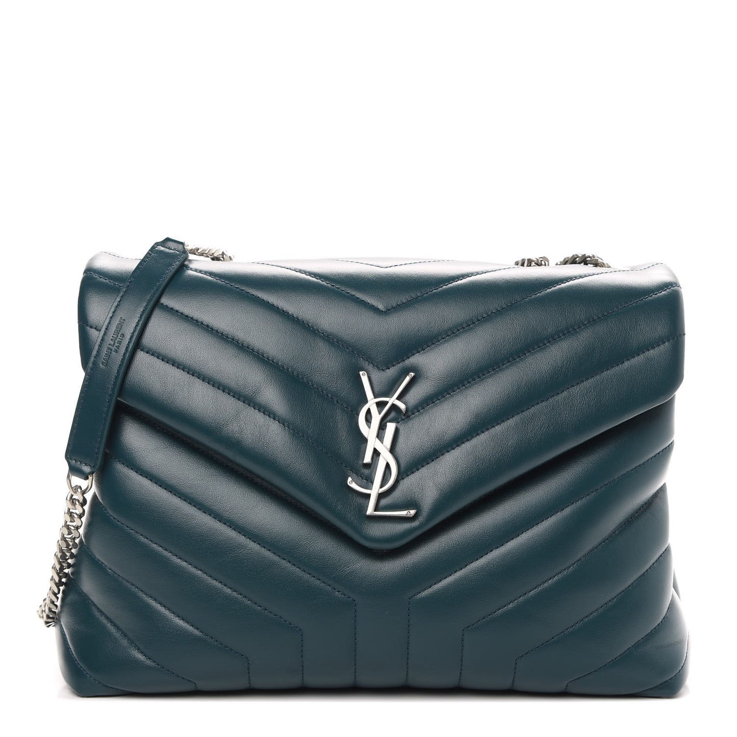 Calfskin Y Quilted Monogram Medium Loulou Chain Satchel Dark Turquoise