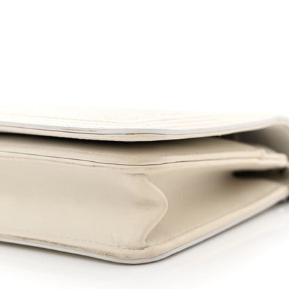 Chanel Metallic Galuchat Stingray Lambskin Boy Wallet On Chain WOC Silver 11 of 14